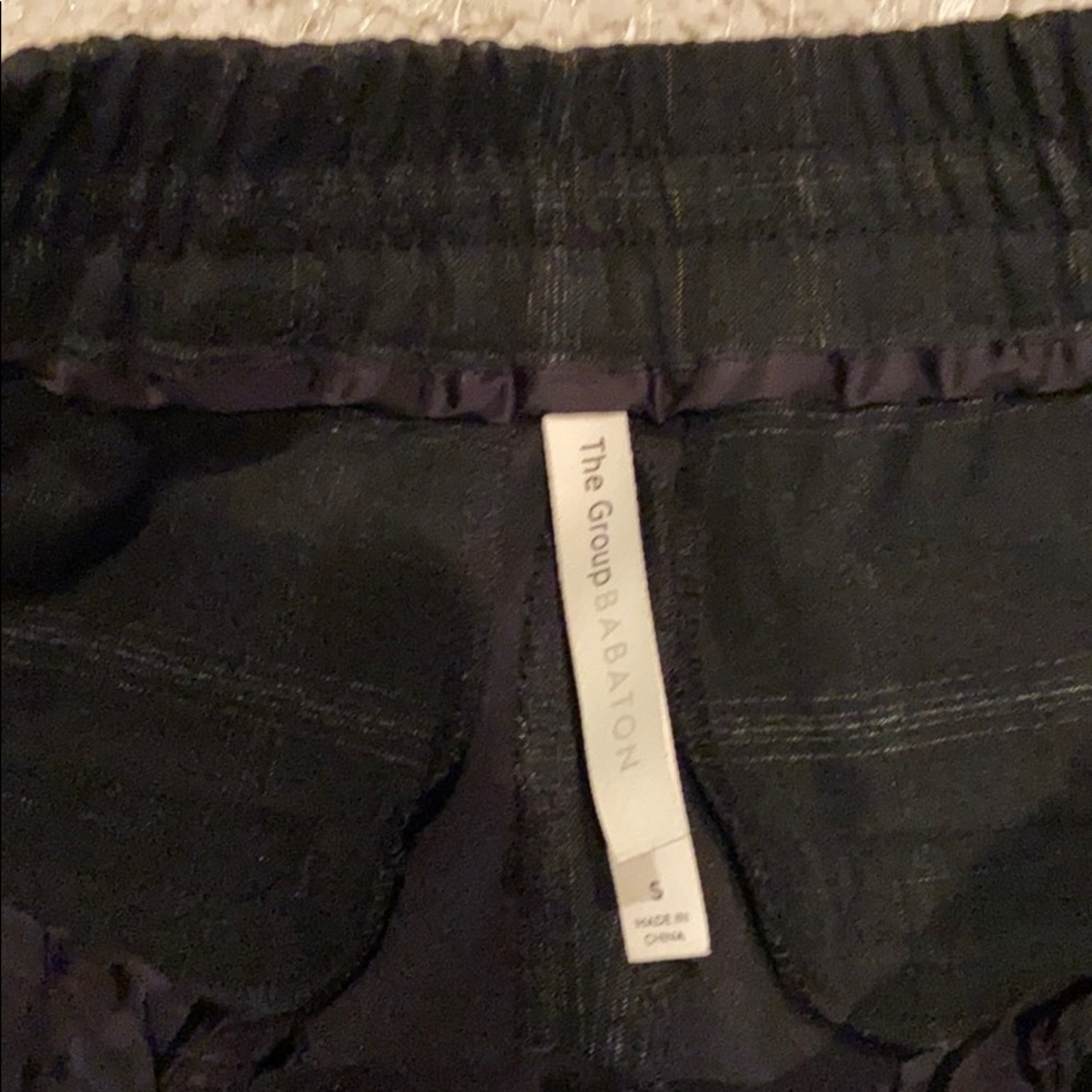 Babaton black plaid straight leg pant